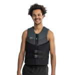 Men's Jobe neoprene vest in graphite grey, designed for outdoor water activities, with adjustable straps and a snug fit.