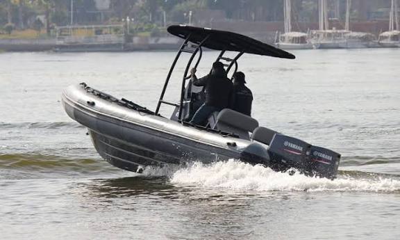 Outdoor Hub Limited Tiger Marine Divemaster 650 rib boat, in stock, with sleek hull and sturdy design for marine adventures.