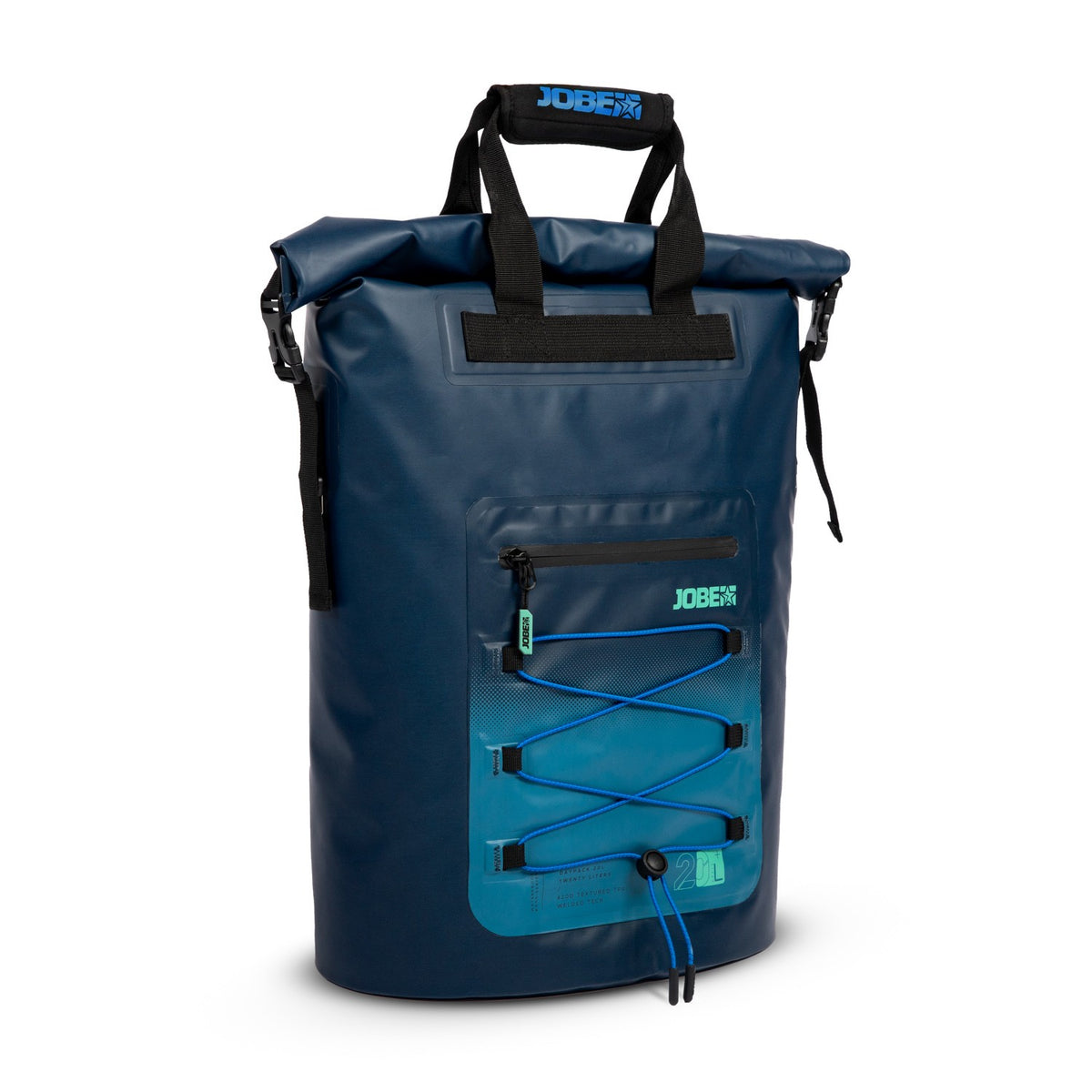 Outdoor Hub Limited Jobe waterproof cooler bag in midnight blue, showing insulated exterior and sturdy zipper with carrying handle.