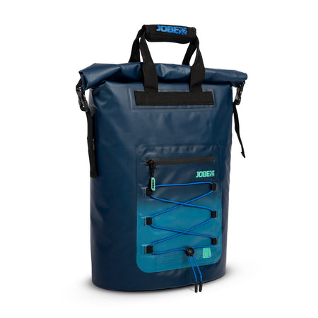 Outdoor Hub Limited Jobe waterproof cooler bag in midnight blue, showing insulated exterior and sturdy zipper with carrying handle.