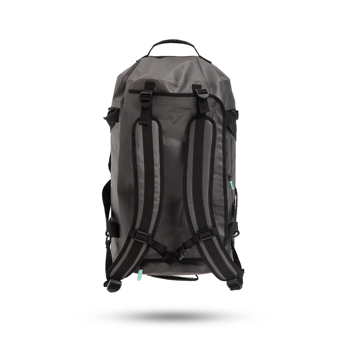 Grey Jobe water-repellent duffle bag from Outdoor Hub Limited with sturdy handles and a spacious, durable design.