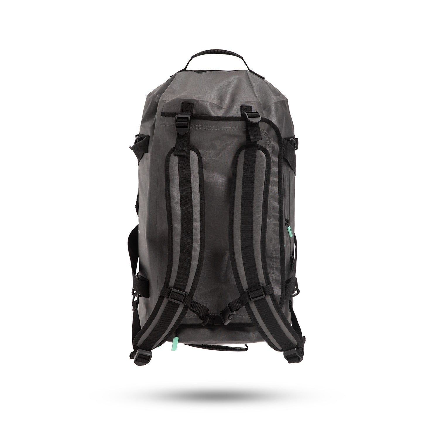 Grey Jobe water-repellent duffle bag from Outdoor Hub Limited with sturdy handles and a spacious, durable design.