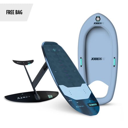 Jobe Gravix Wakefoil Set with sleek black foil and adjustable wings, designed for wakeboarding and water sports.