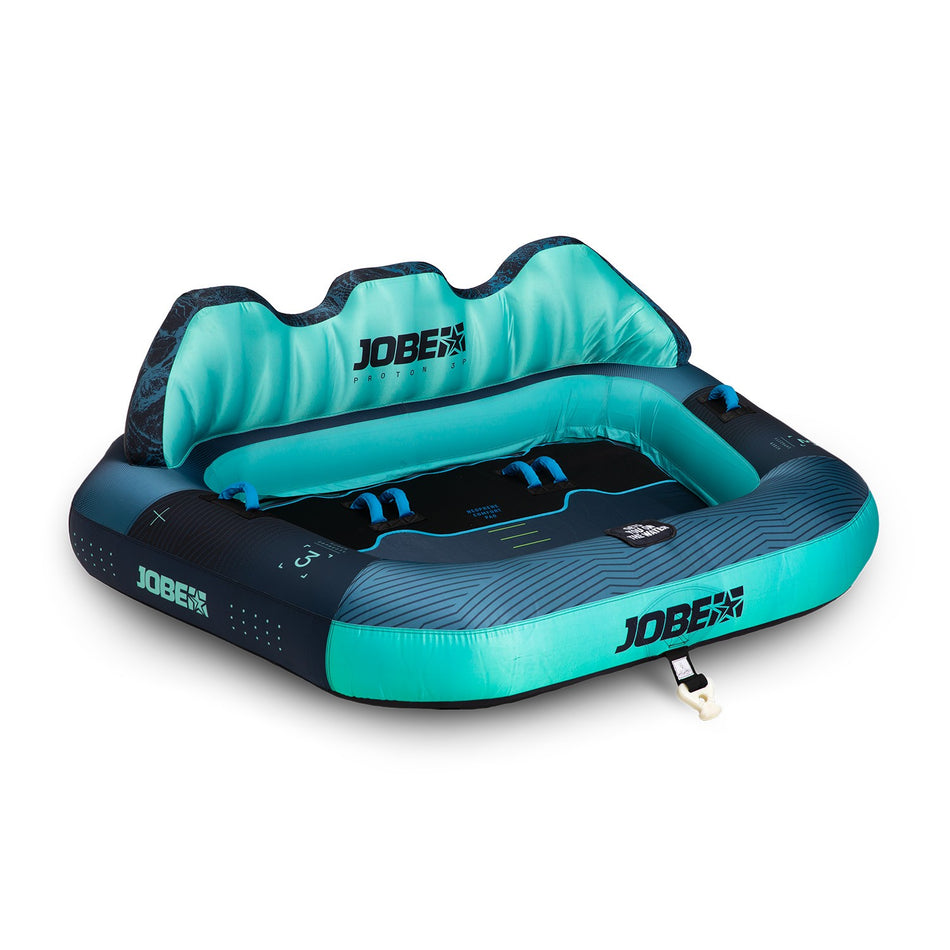 Jobe Proton 3-person towable tube for water sports, featuring durable design and comfortable handles for thrill-seekers.