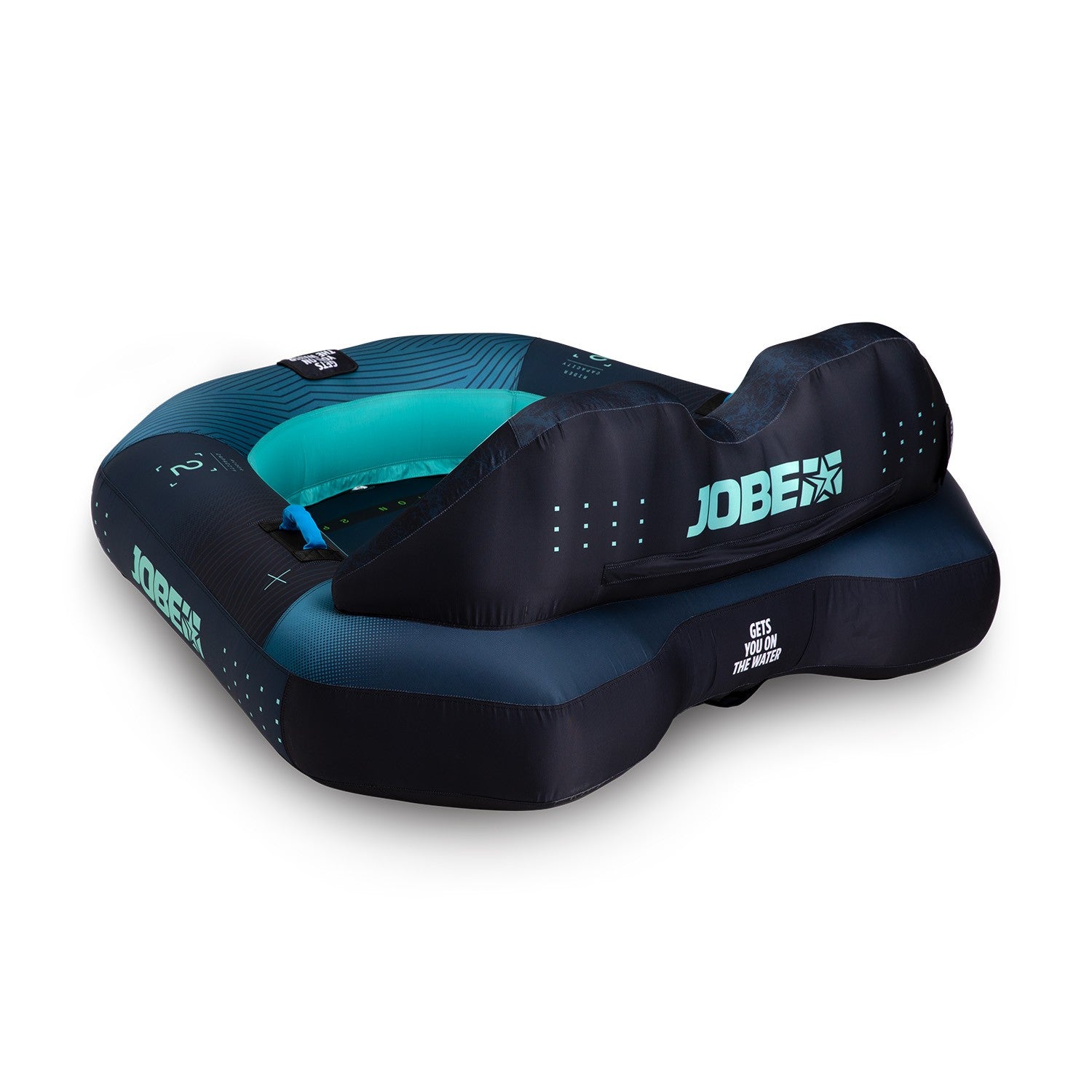 Jobe Proton towable for 2 persons, inflatable water tube with bright orange design, designed for outdoor water fun.